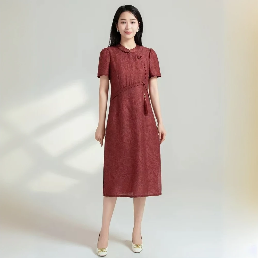 【PL015】2025新款夏季连衣裙新中式轻奢减龄时尚显气质