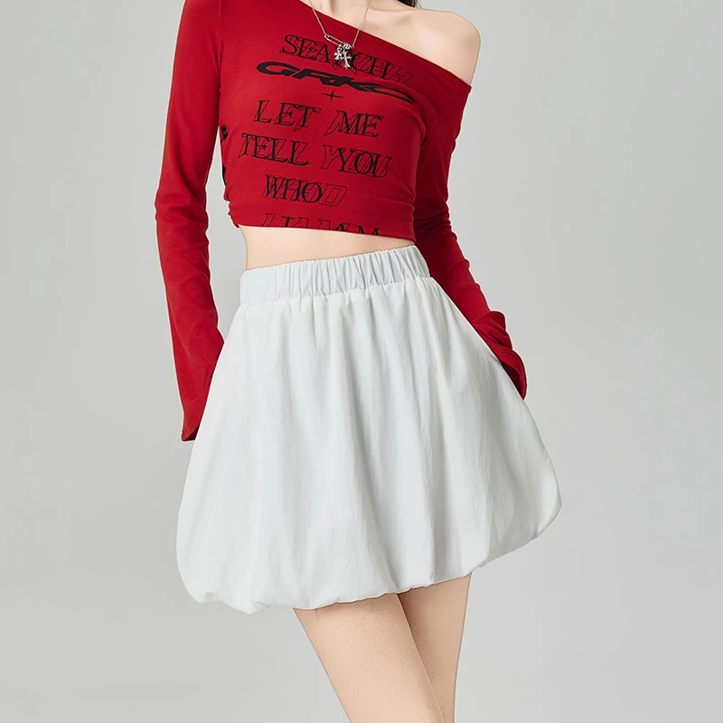 白色花苞短裙女款爆款2025新款正品胖mm显瘦防走光高腰显瘦蓬蓬裙