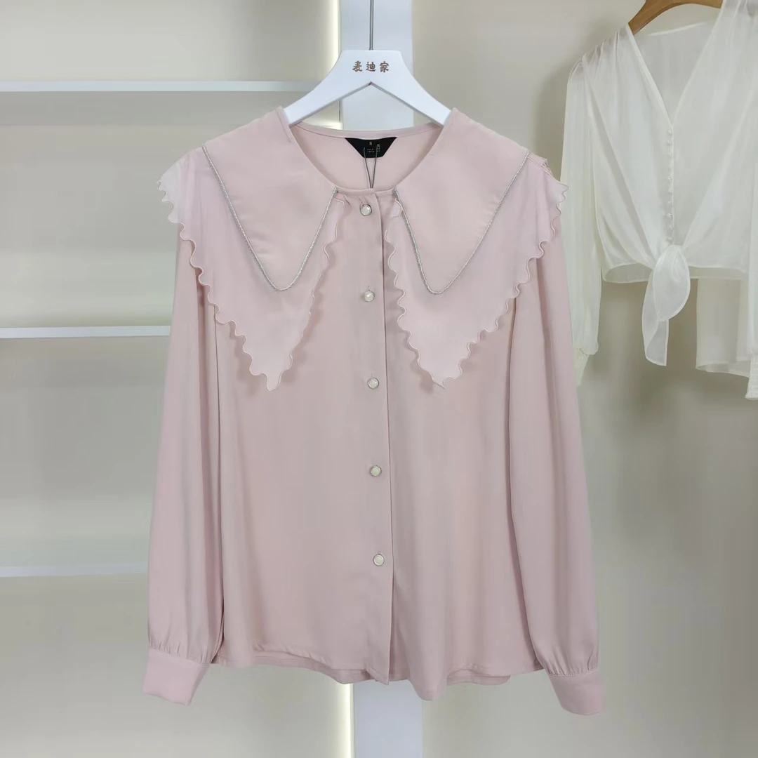 麦迪尚品【白LY】50407341娃娃领长袖衬衫春季品牌专柜正品女装