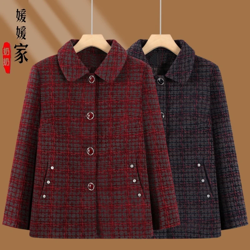 中老年人秋季新款女装奶奶装外套大码妈妈上衣春秋长袖老太太衣服