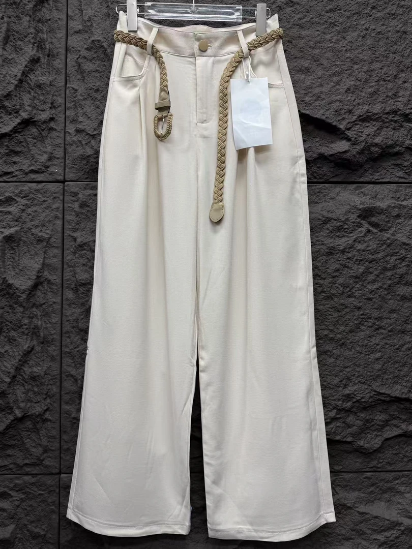 编织腰带  淡雅休闲裤