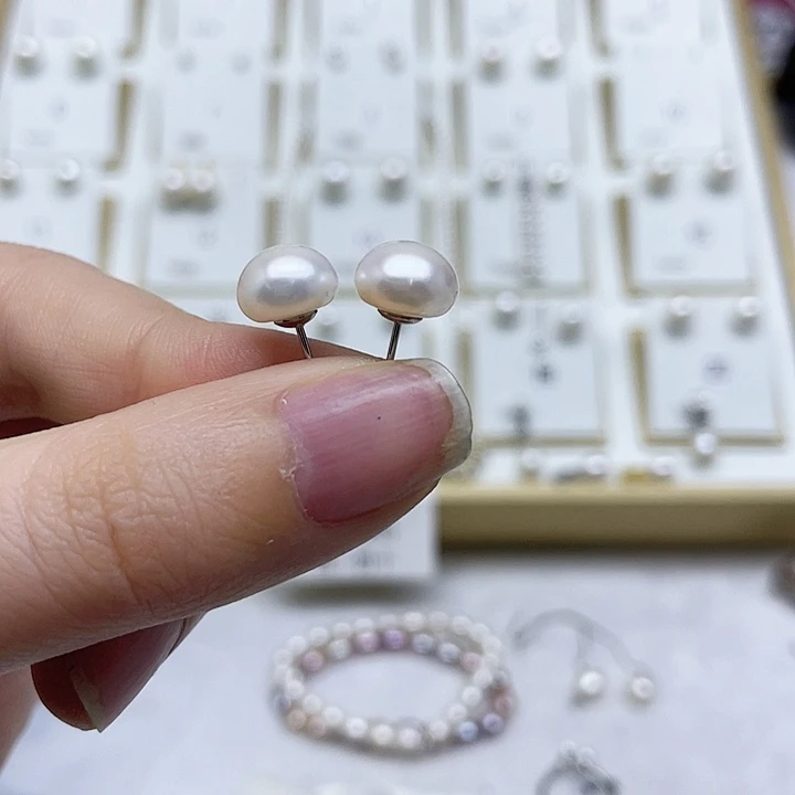 淡水珍珠耳饰银S925镶嵌灌*包