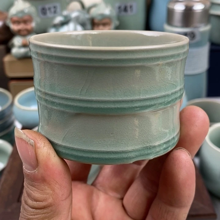 杯子平*原矿釉原产地汝瓷微微瑕