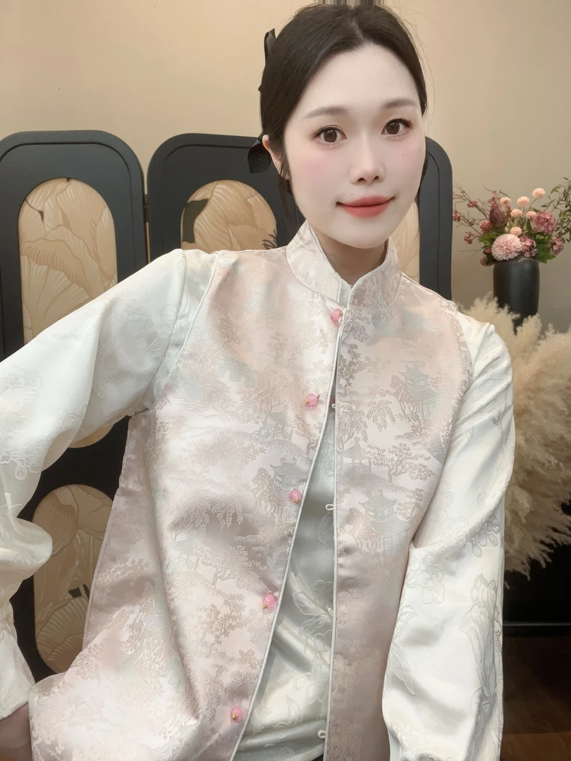 【瑶华立领双面可穿】新中式早春双面可穿国风马甲女显瘦春款