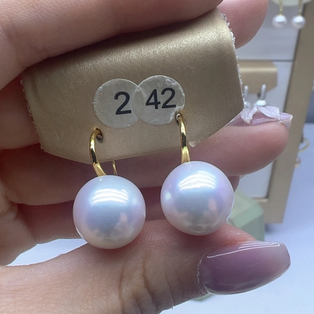 银S925镶嵌淡水珍珠耳饰