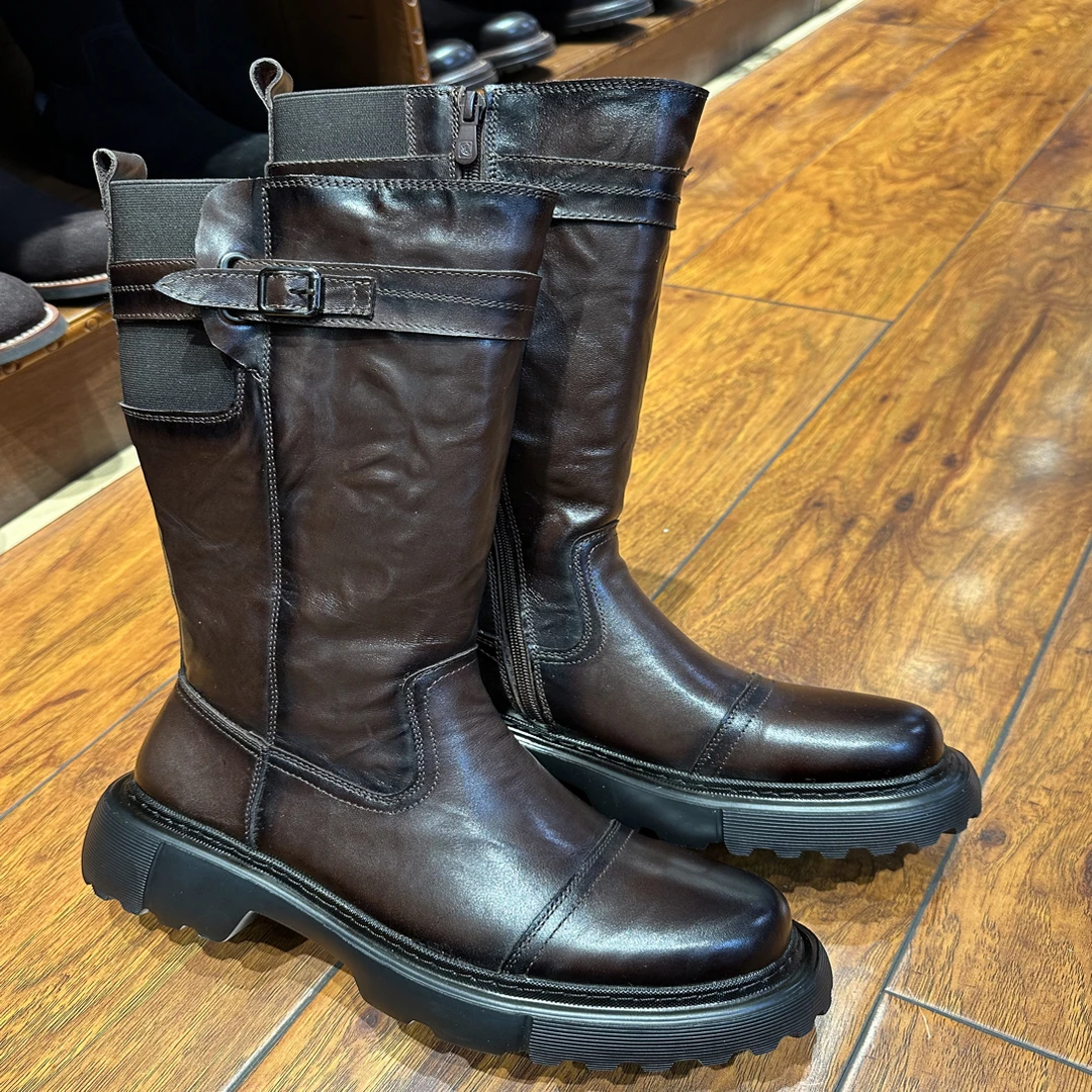 【岗坚巴专属】牛皮革马靴AW957