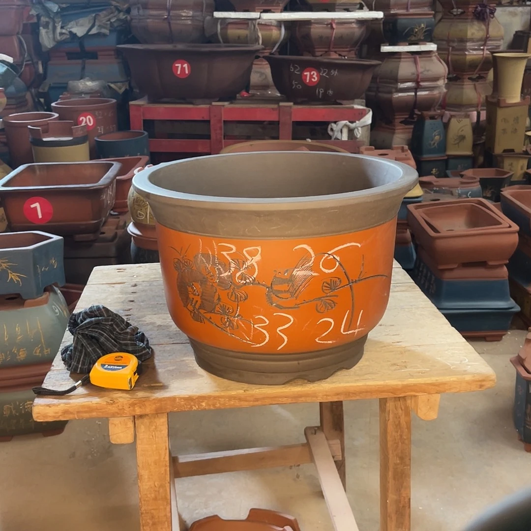 紫砂花盆大金钟盆一个