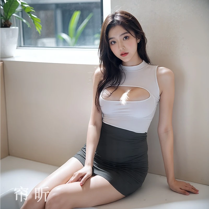 新款性感风秘书装情侣战袍纯欲性感镂空紧身连体包臀裙