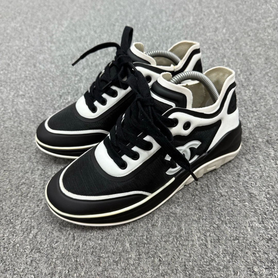 99新 Chanel/香奈儿 14912693 香奈儿 黑白拼色舒适运动鞋 37码