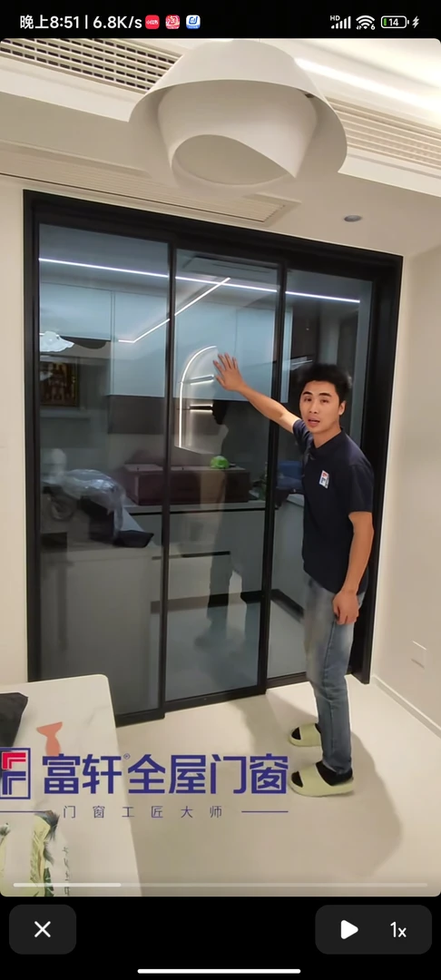 厨房三联动完美系统推拉门