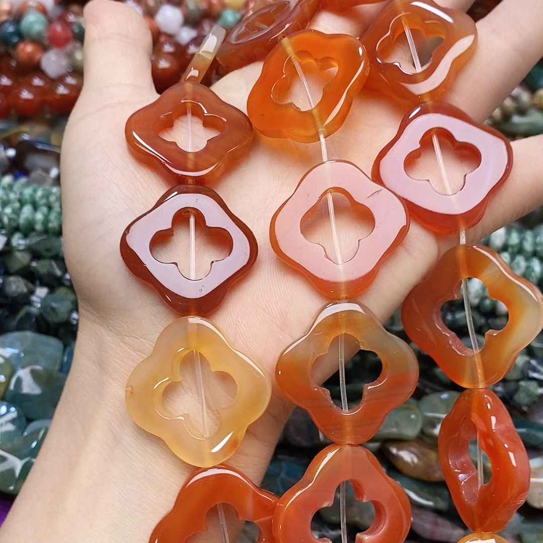 玛瑙/玉髓未镶嵌珠宝半成品玛瑙花花一条