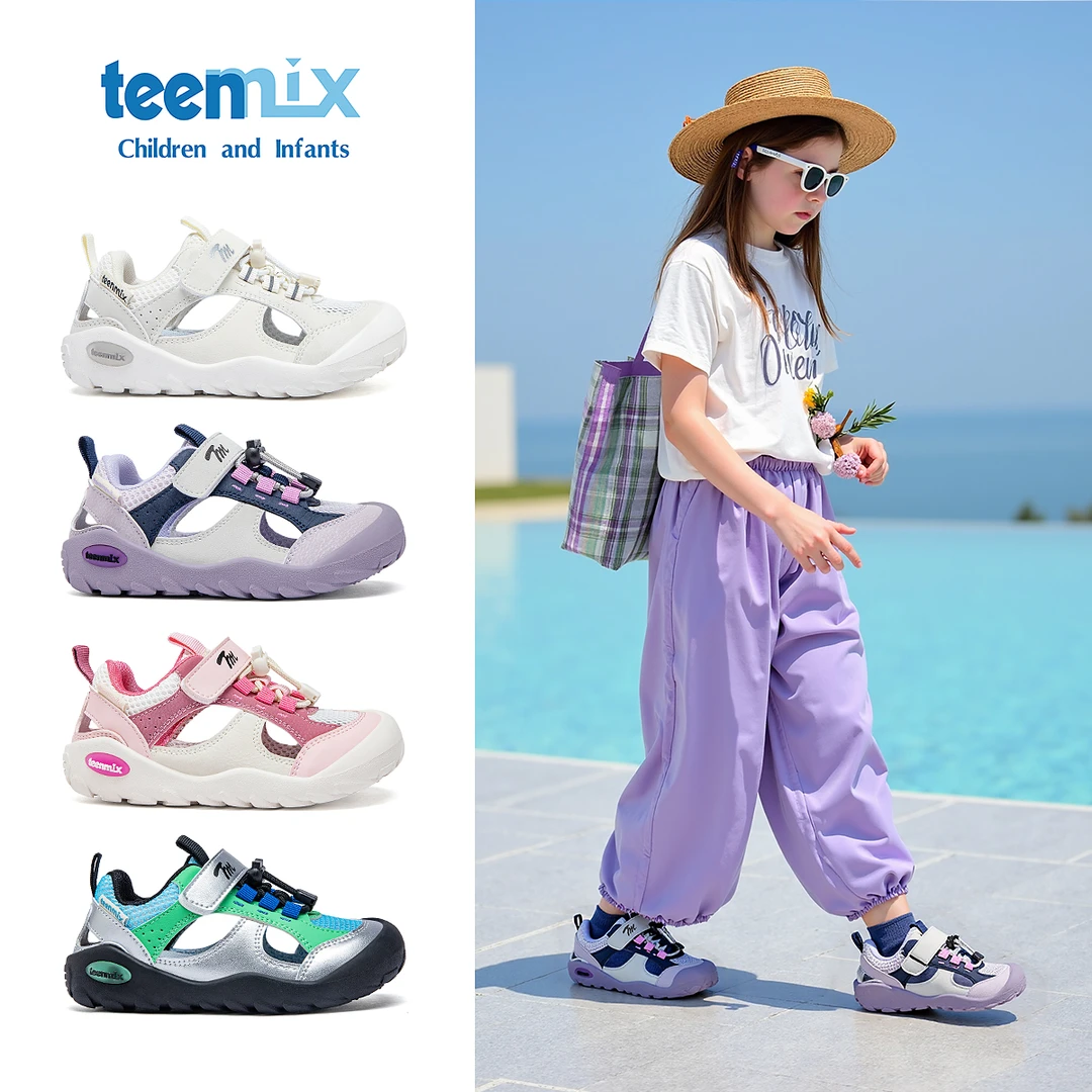 天美意新款夏季运动鞋登山鞋吸汗透气女童运动凉鞋 5811