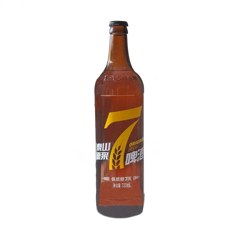 泰山原浆8°7天鲜活啤酒 720mL/瓶