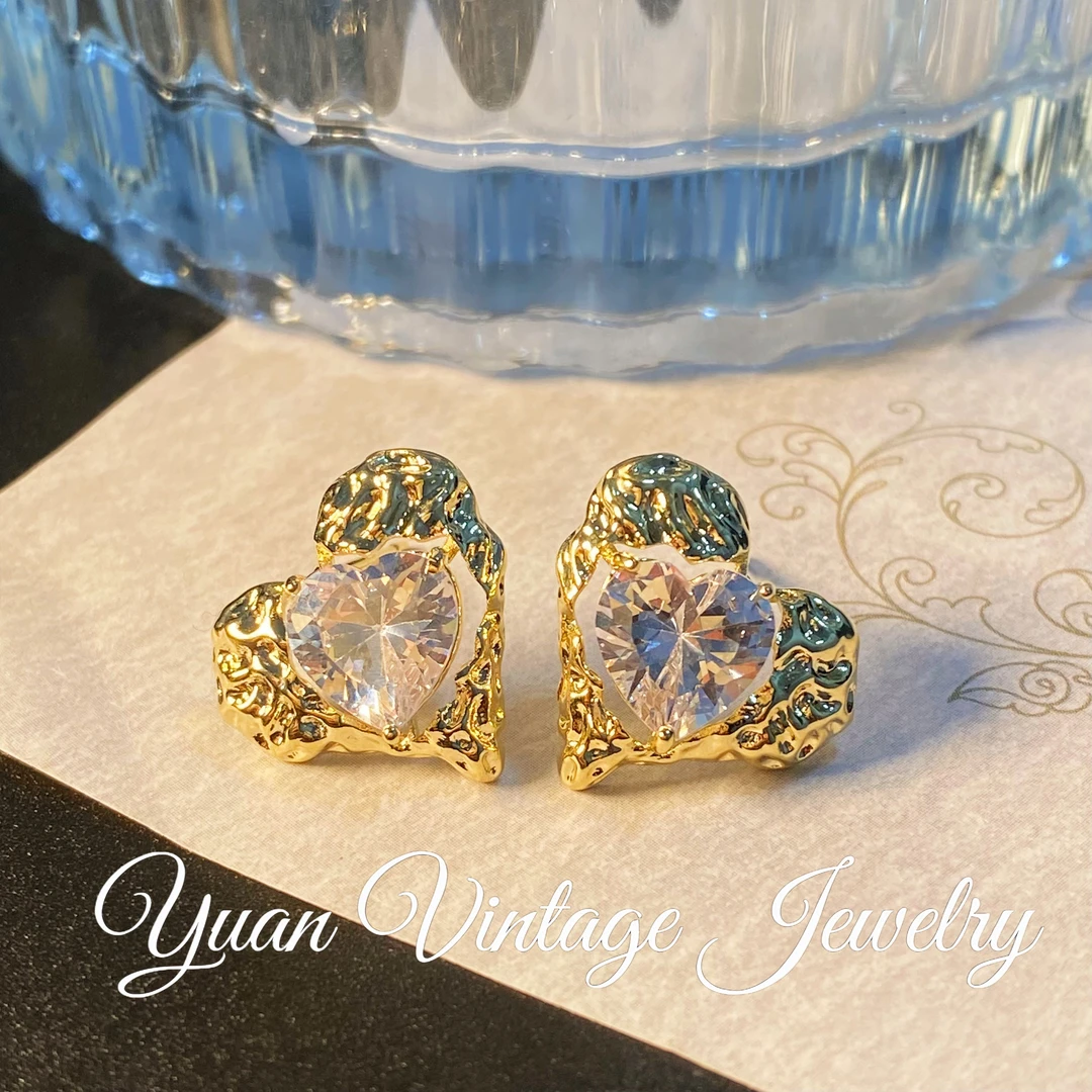 渡K金 E6648法★【心形糖露】LIWEIKE  爱罗妮  福利限定 耳钉