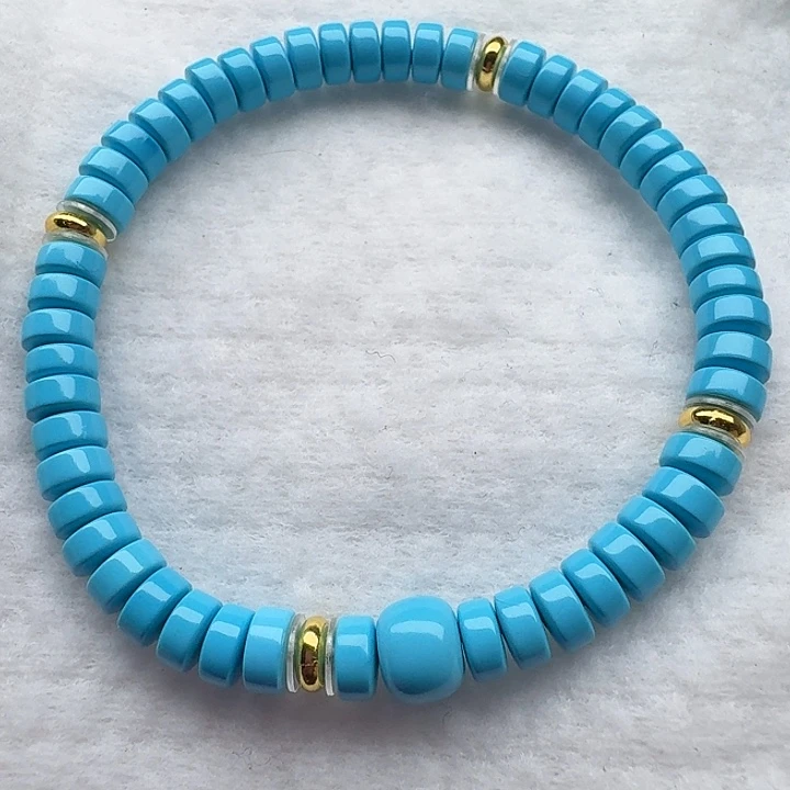 尺寸：6/3➕蓝直切隔片单圈手串