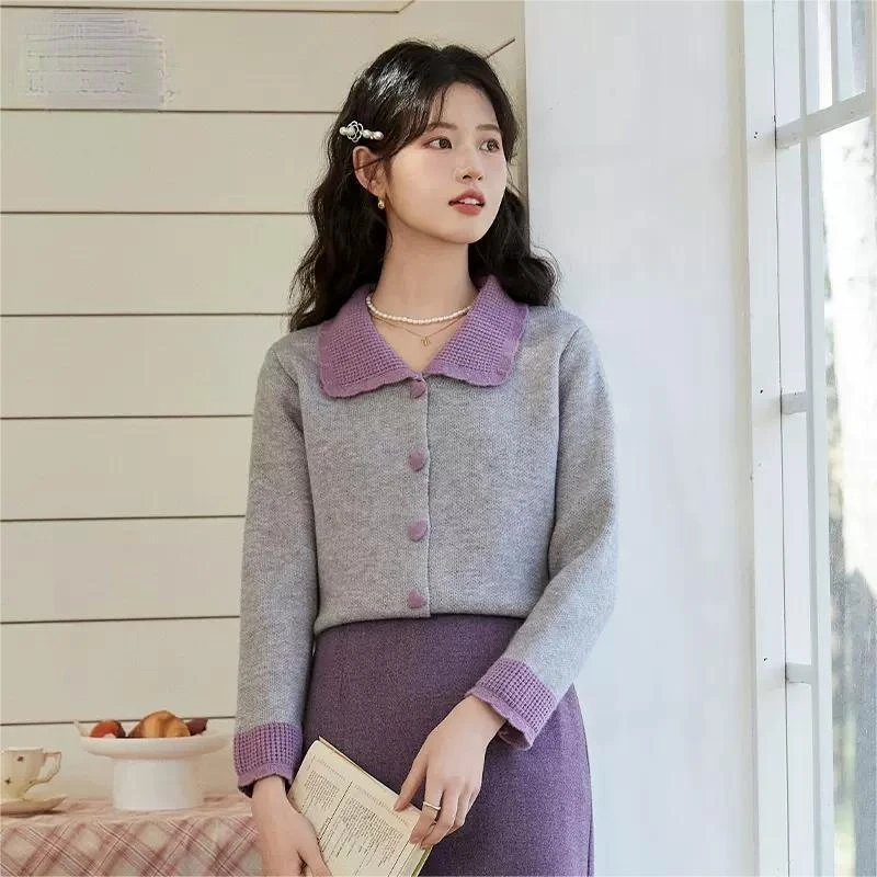 慕兔时尚简约风针织衫女2023年秋季新款秋季新款百搭设计感上衣