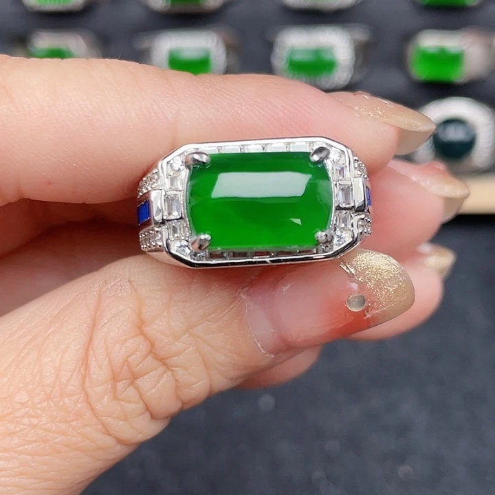 翡翠戒指银S925镶嵌编号2781没运费险