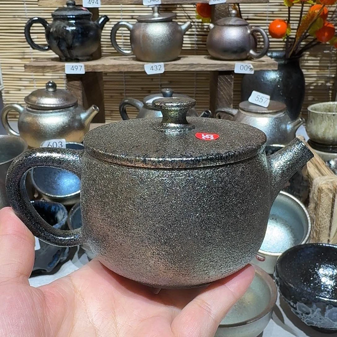 壶建水紫陶紫泥柴烧壶