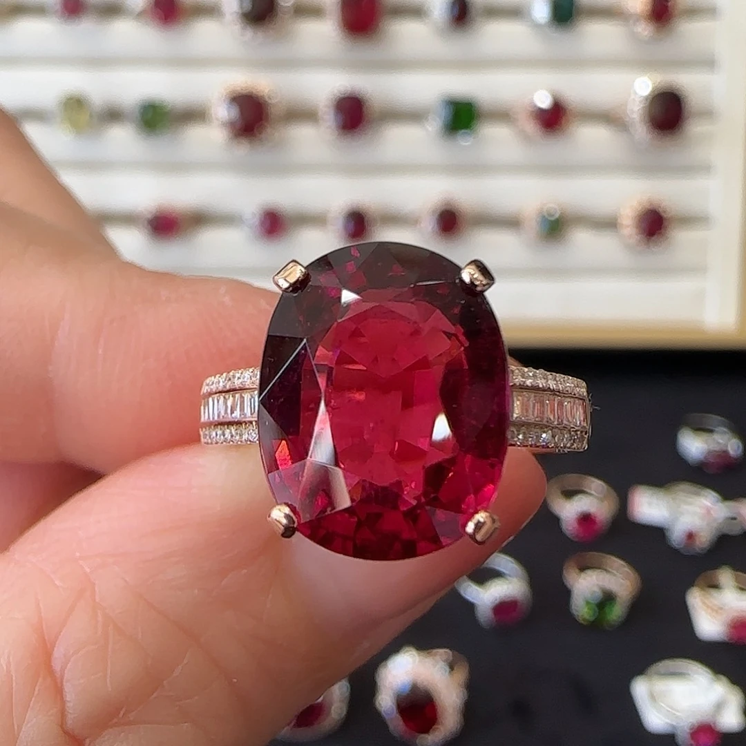 碧玺戒指18K金镶嵌6.87ct