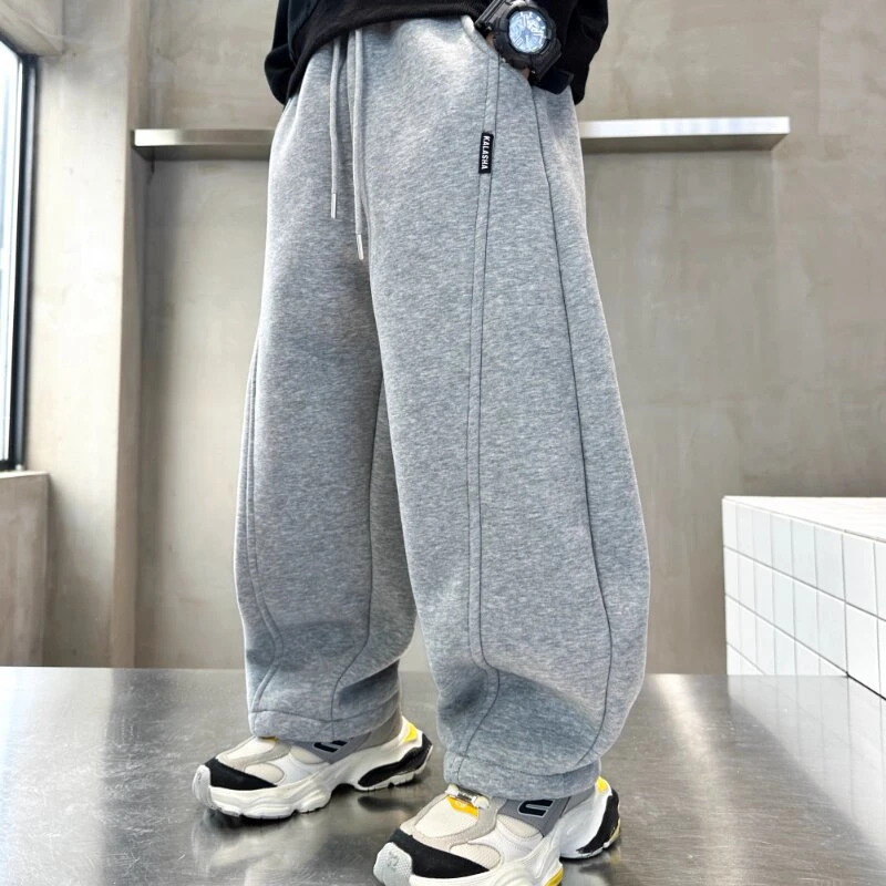春秋季儿童卫裤2025新款男女童韩版洋气弯刀裤中大童运动休闲裤潮