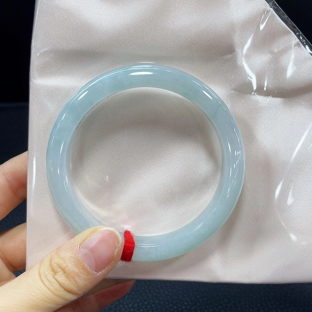 ༺***铺翡翠未镶嵌手镯天然缅甸A货翡翠手镯57.6圈口