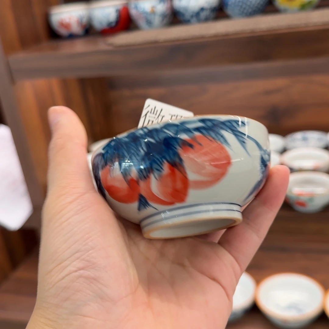 釉下手绘茶具微瑕