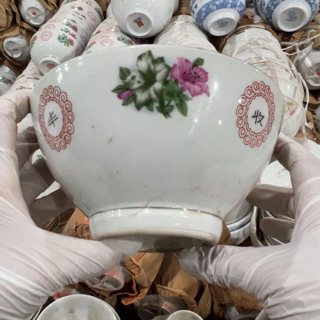 醴陵高温瓷老碗15厘米斗笠碗