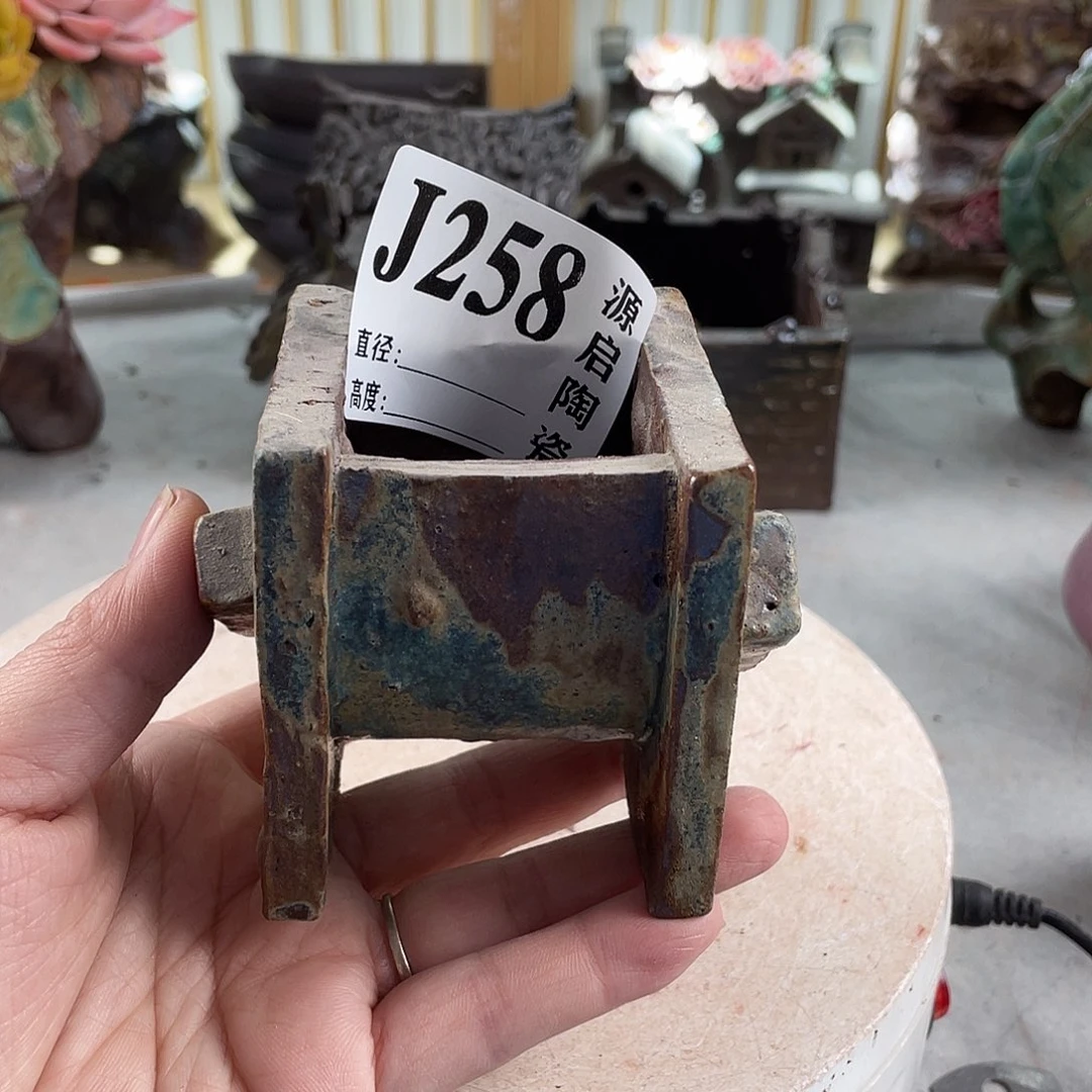 紫砂花盆景德镇陶瓷花盆258