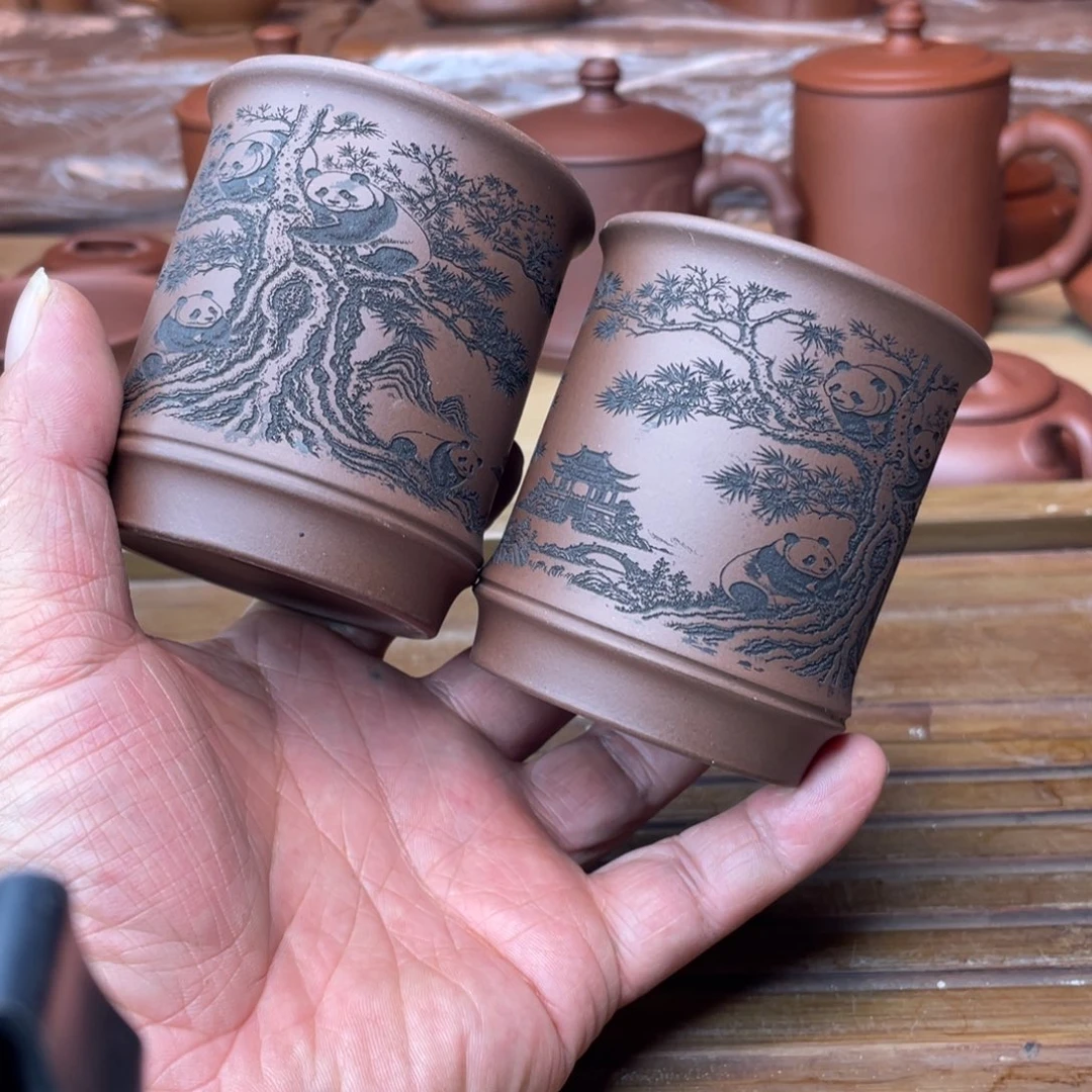 茶壶紫砂主人杯放漏