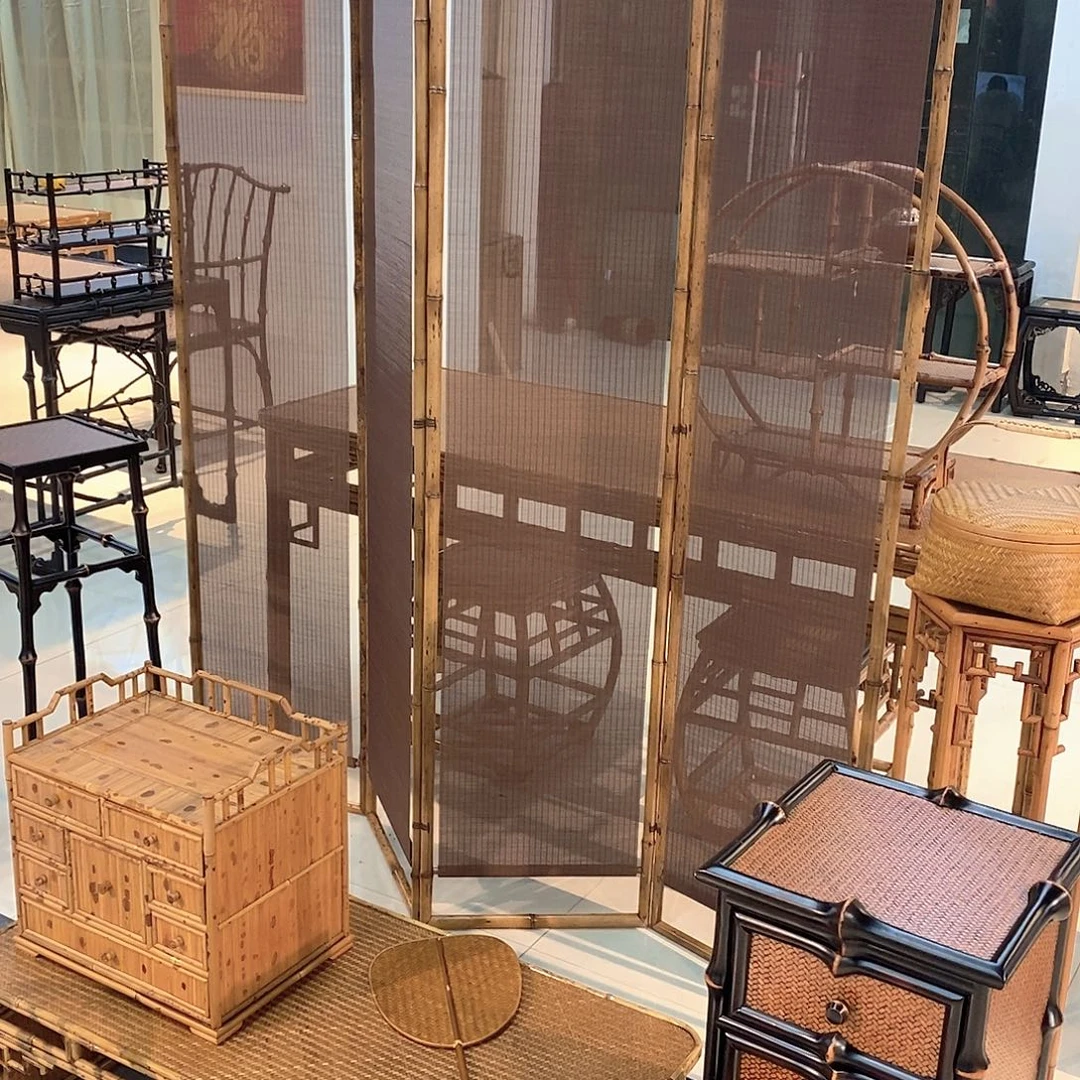 梅鹿竹屏风屏风梅鹿