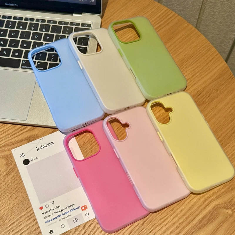 简约纯色多巴胺肤感适用苹果15/16pro手机壳iphone1413套12