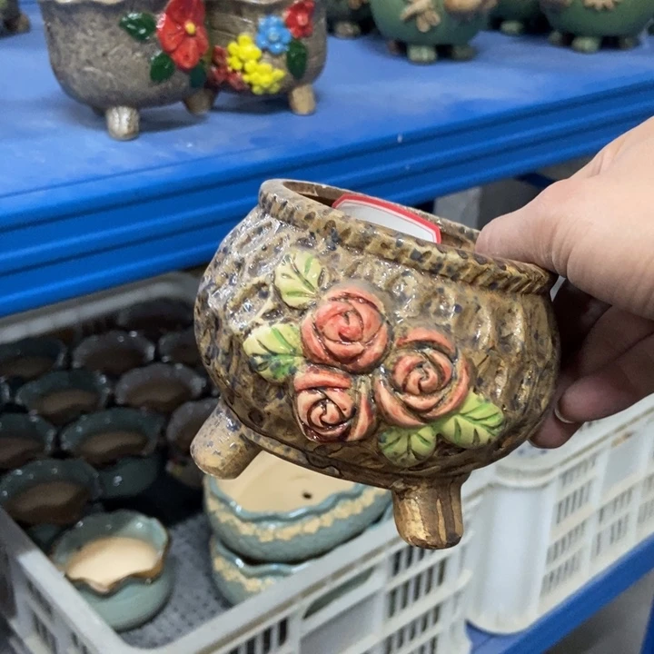 陶瓷花盆单场满9.9发9.5*9