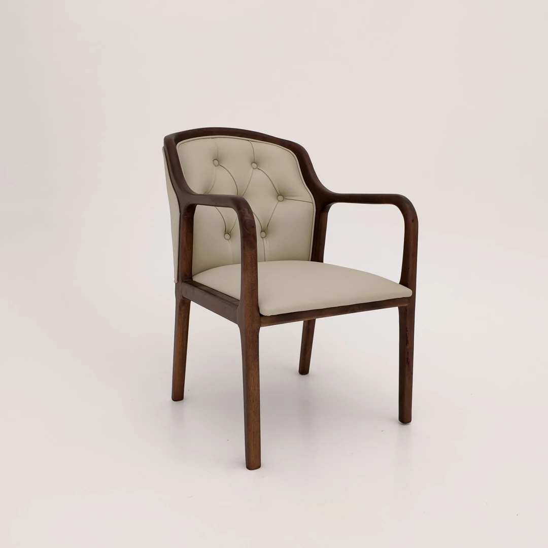 北欧轻奢实木真皮靠背家用人体工学椅实木椅子简约意式餐椅新中式