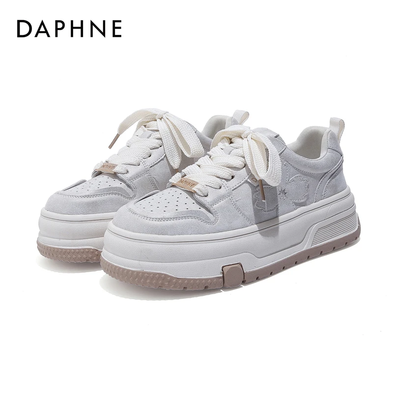 Daphne/达芙妮2025秋冬爆款时尚百搭厚底增高小白鞋加厚保暖女鞋
