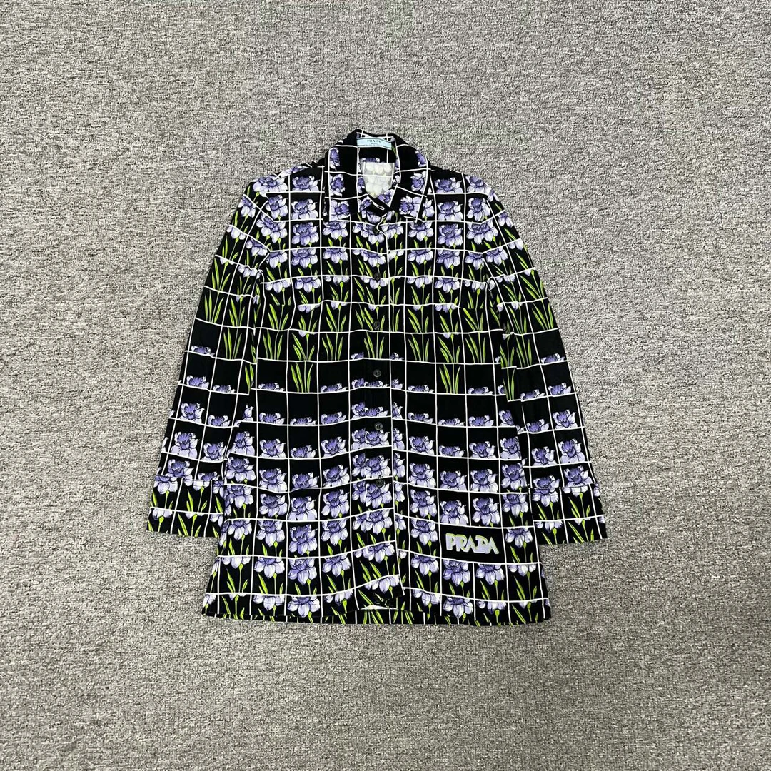 99新 AMIPARIS 普拉达 蓝色 郁金香 衬衫 36码