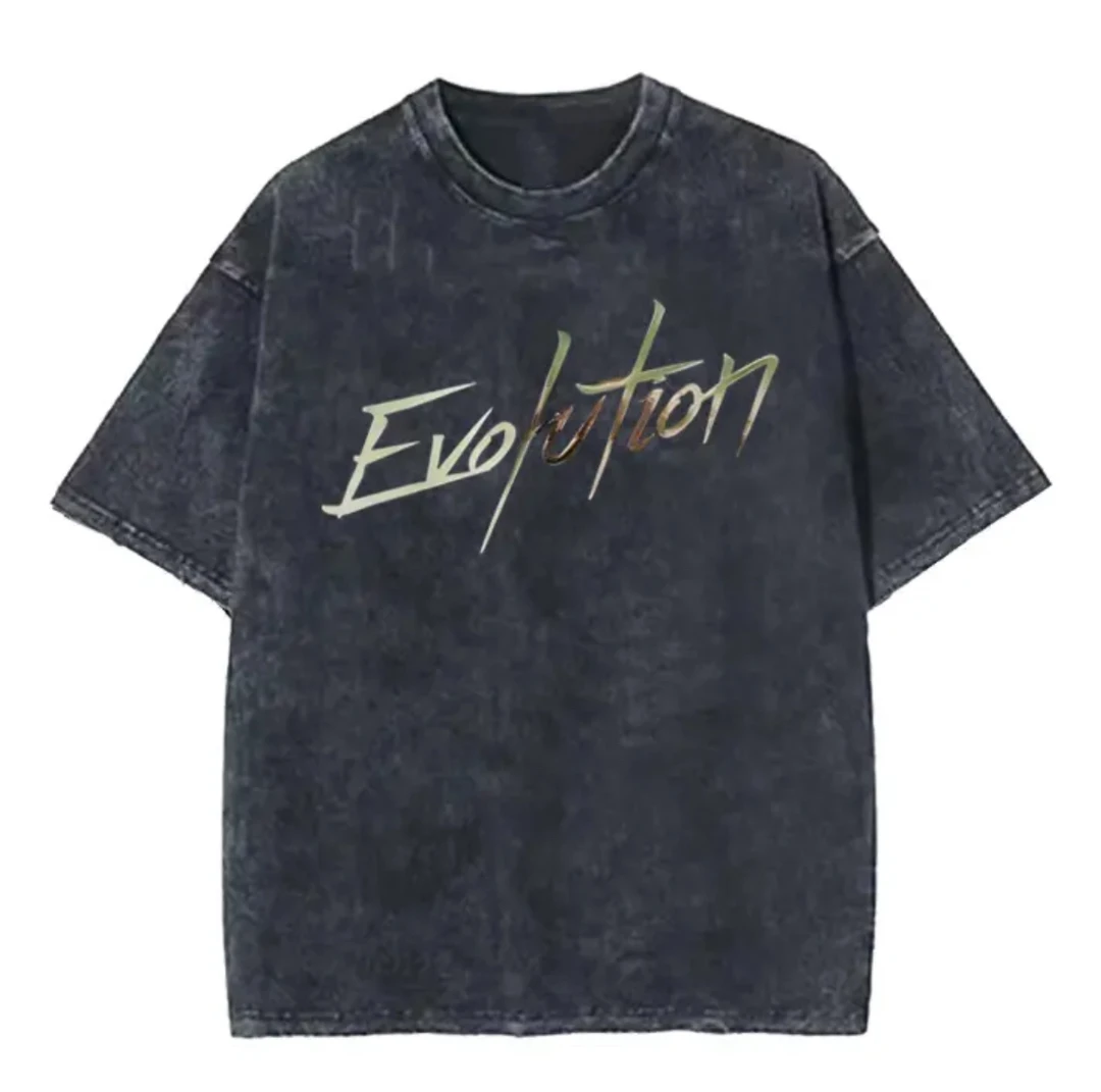 （香港版卷边款）峰哥同款镭射亮黑色反光片款男女同款短T恤