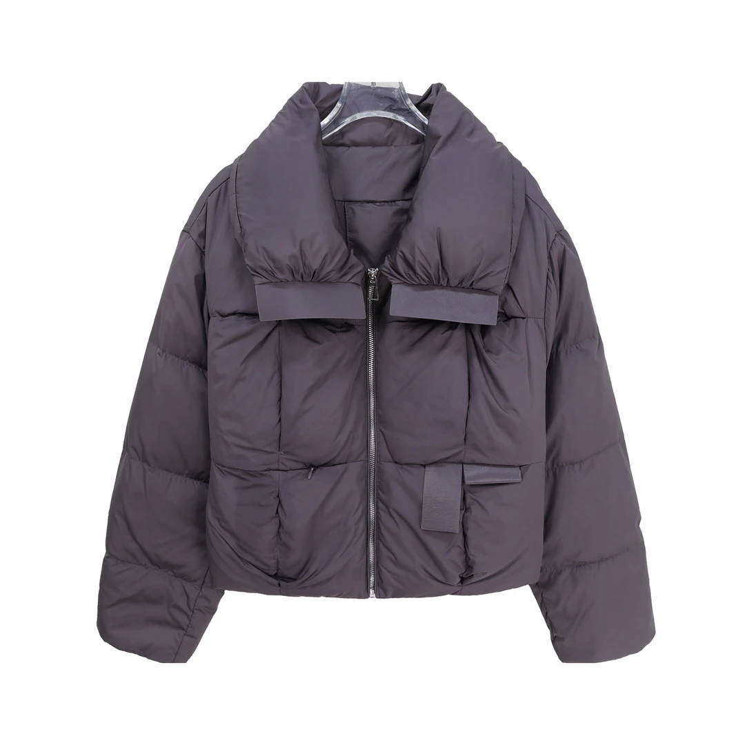 设计感翻领拼接短款泡芙羽绒服洋气外套U209