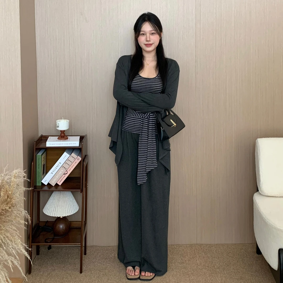 顺顺 微胖mm大码女装时尚套装时尚休闲风三件套WBM9213