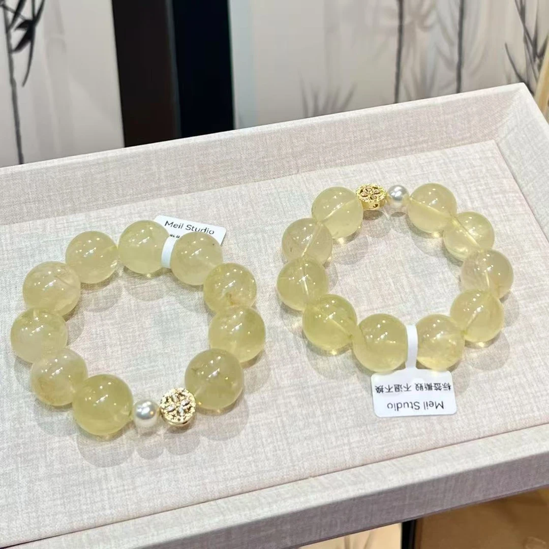 「拍2件69*2」4678 17mm柠檬黄 天然水晶多样性发其一