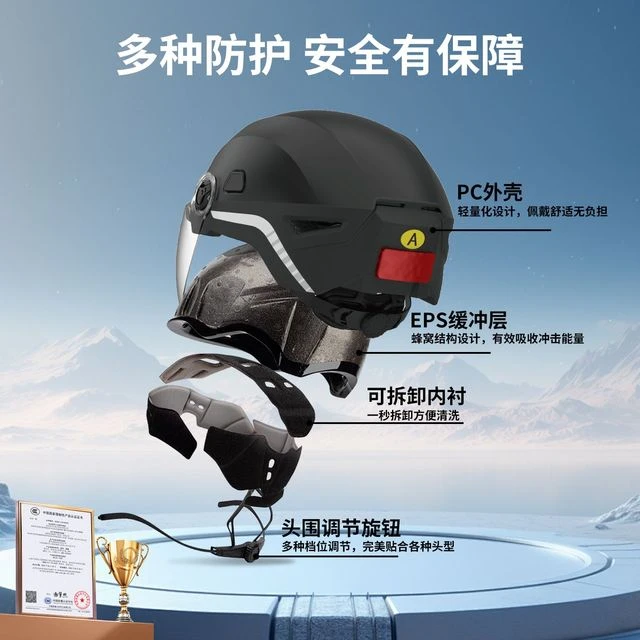 甄选推荐FOXWEAR智能头盔AI语音记录仪蓝牙一体美团外卖骑手安全