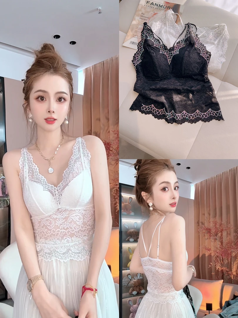 SS.studio/双双：“性感蕾丝”春夏款轻奢内胸垫百搭显瘦蕾丝背心