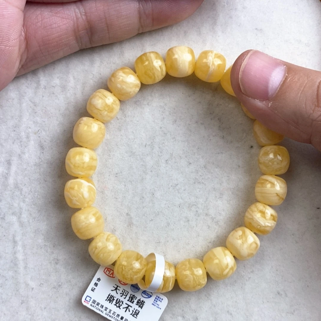 琥珀手链未镶嵌啾***揪蜜蜡