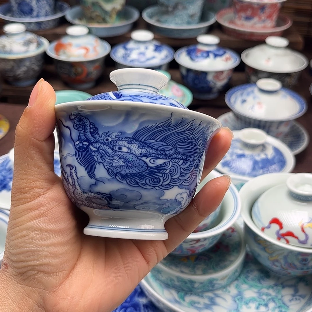 景德镇陶瓷二才盖碗