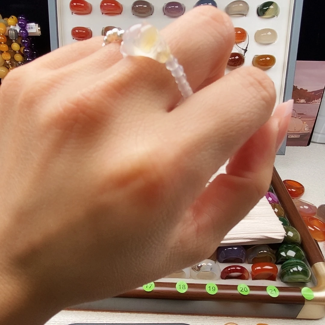 奶***丫玛瑙/玉髓合金戒指