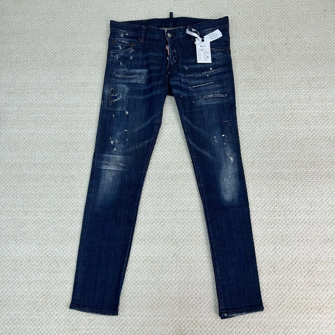 99新 maje D2 高弹力水洗做旧修身牛仔裤 48码 ys001912