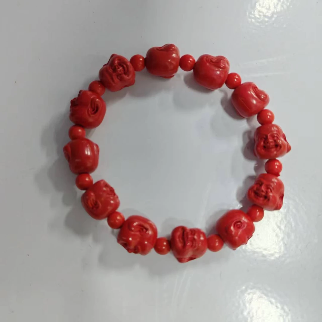 含辰砂工艺品NH022经典红砂设计款佛头朱砂手串