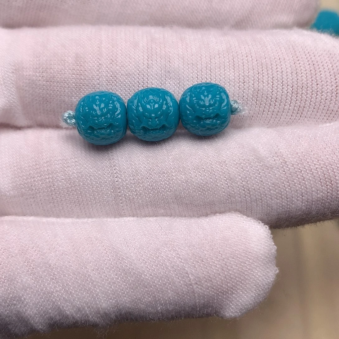 绿松石未镶嵌绿松石龙三连8.5