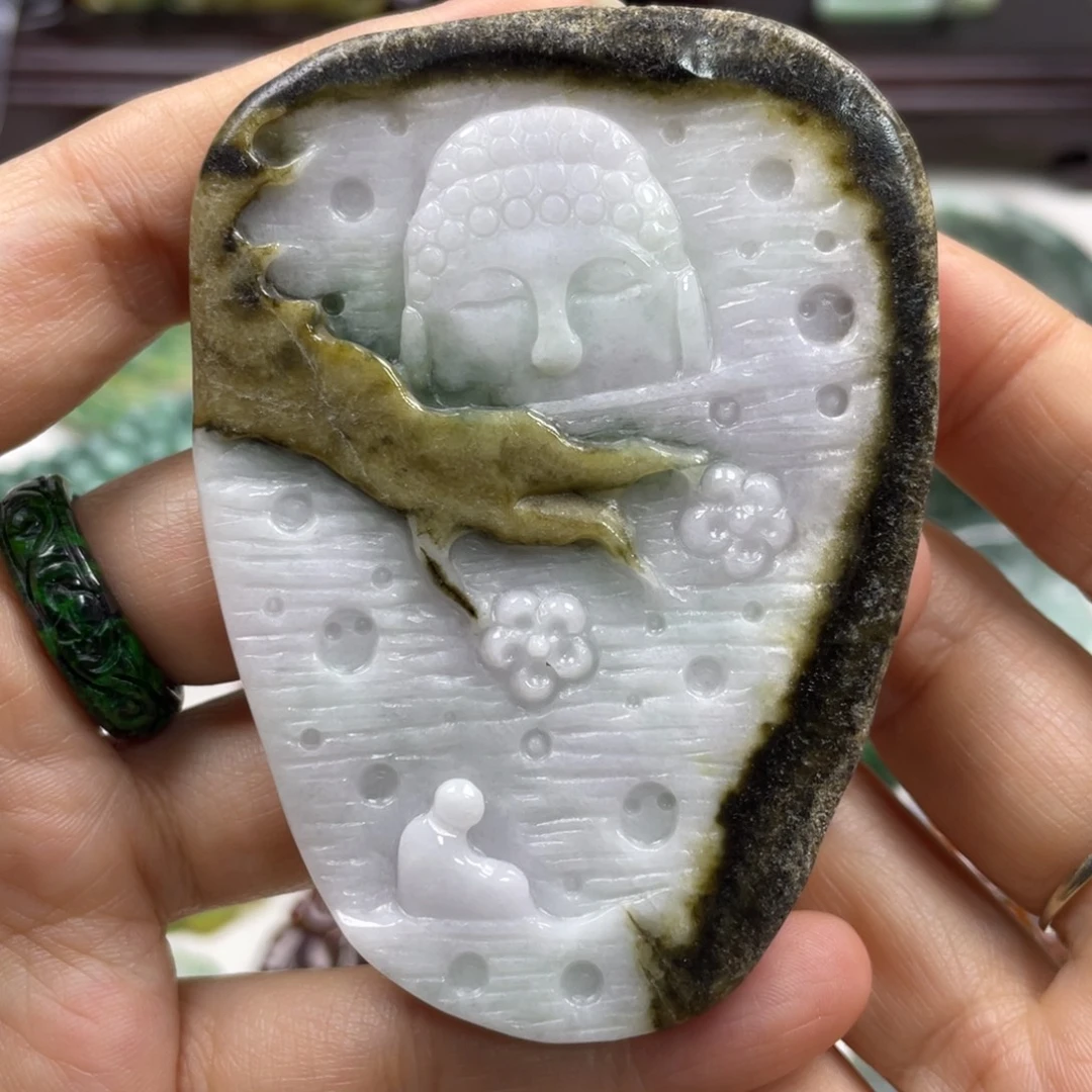 翡翠未镶嵌挂件牌子