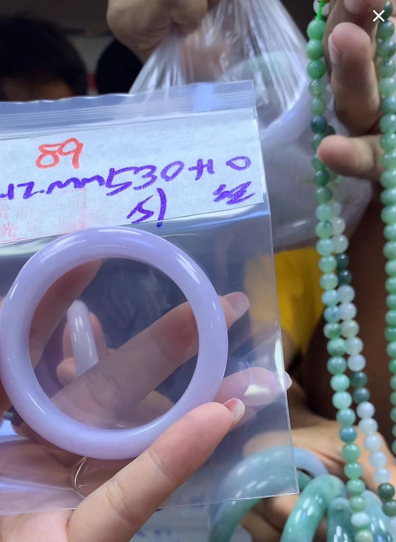 定制翡翠未镶嵌毛货89手镯51丝+530元+拍一发一