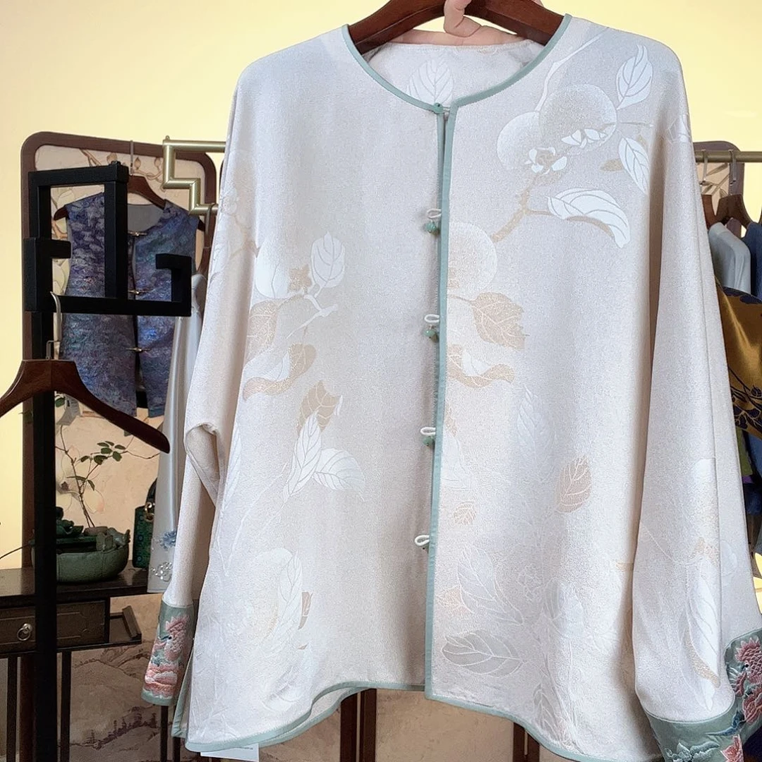 桑蚕丝正绢对襟上衣